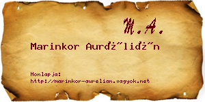 Marinkor Aurélián névjegykártya